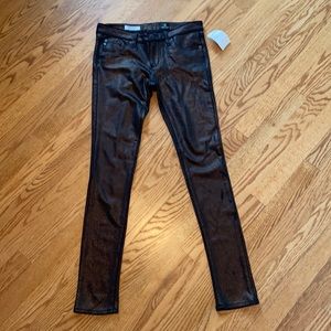 NWT AG SUPER SKINNY ROSE GOLD JEANS
